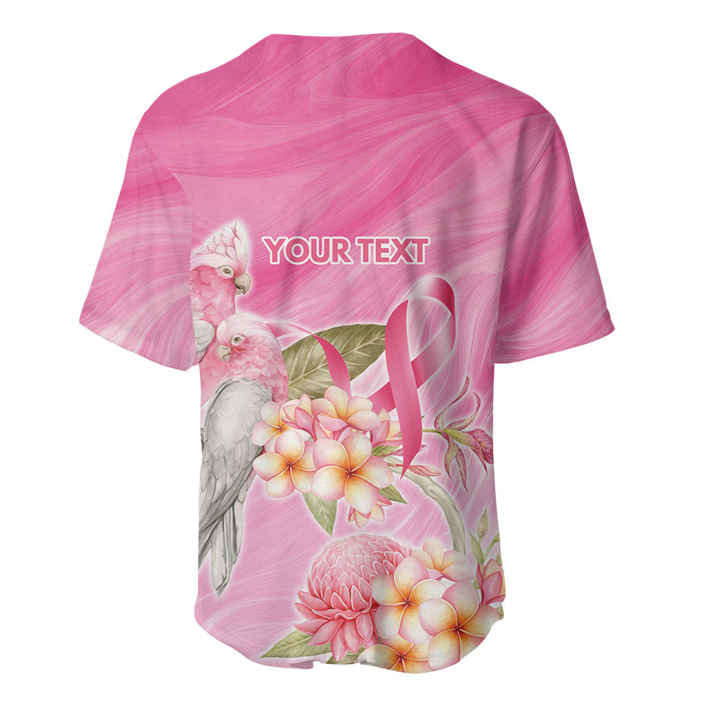 Personalised I Wear Pink For The Fight Baseball Jersey Australian Breast Cancer Support Spirit