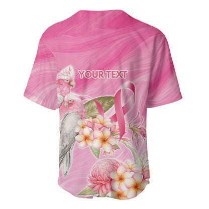 Personalised I Wear Pink For The Fight Baseball Jersey Australian Breast Cancer Support Spirit