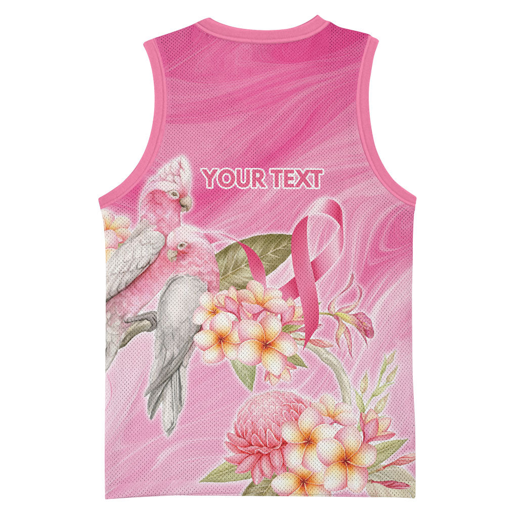Personalised I Wear Pink For The Fight Basketball Jersey Australian Breast Cancer Support Spirit