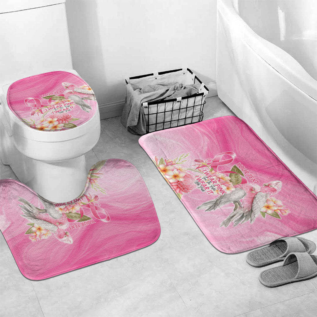 Personalised I Wear Pink For The Fight Bathroom Set Australian Breast Cancer Support Spirit