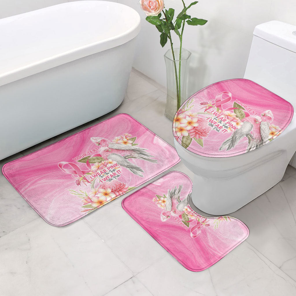 Personalised I Wear Pink For The Fight Bathroom Set Australian Breast Cancer Support Spirit