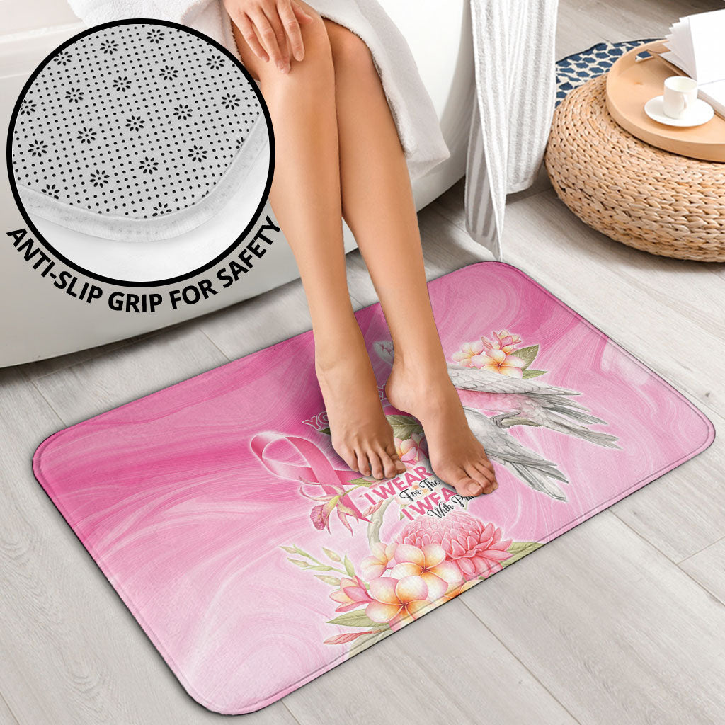 Personalised I Wear Pink For The Fight Bathroom Set Australian Breast Cancer Support Spirit