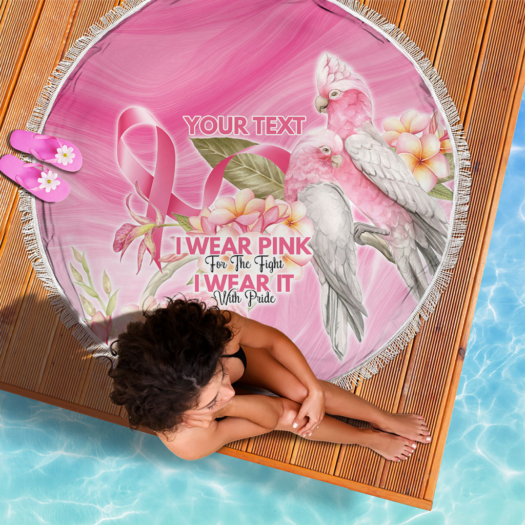 Personalised I Wear Pink For The Fight Beach Blanket Australian Breast Cancer Support Spirit