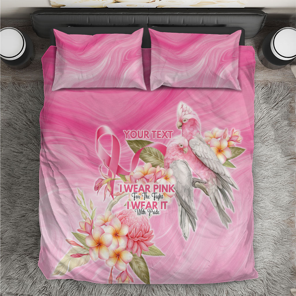 Personalised I Wear Pink For The Fight Bedding Set Australian Breast Cancer Support Spirit