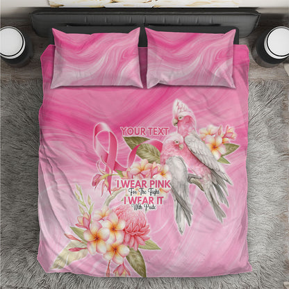 Personalised I Wear Pink For The Fight Bedding Set Australian Breast Cancer Support Spirit