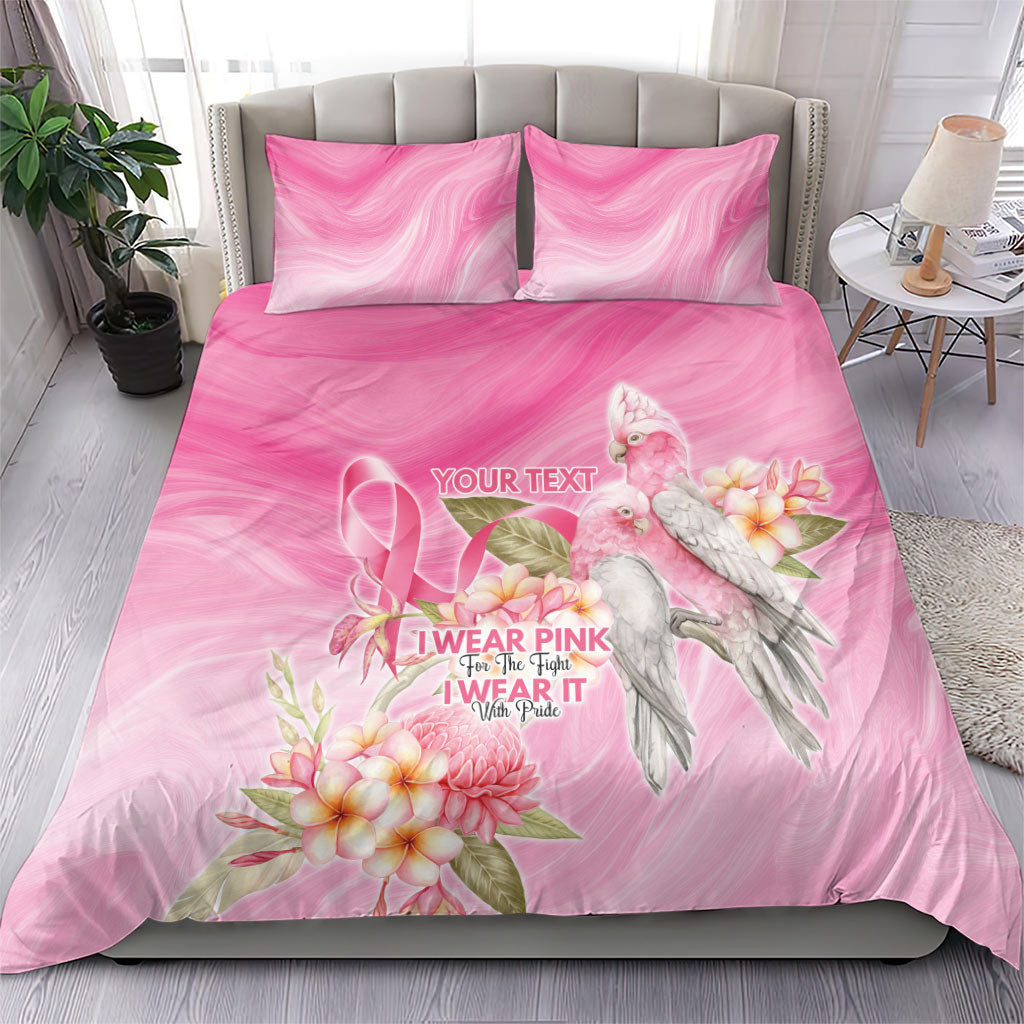 Personalised I Wear Pink For The Fight Bedding Set Australian Breast Cancer Support Spirit