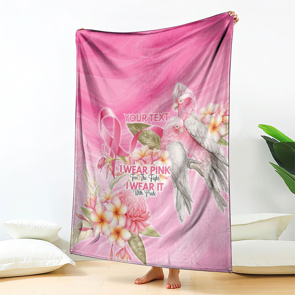 Personalised I Wear Pink For The Fight Blanket Australian Breast Cancer Support Spirit
