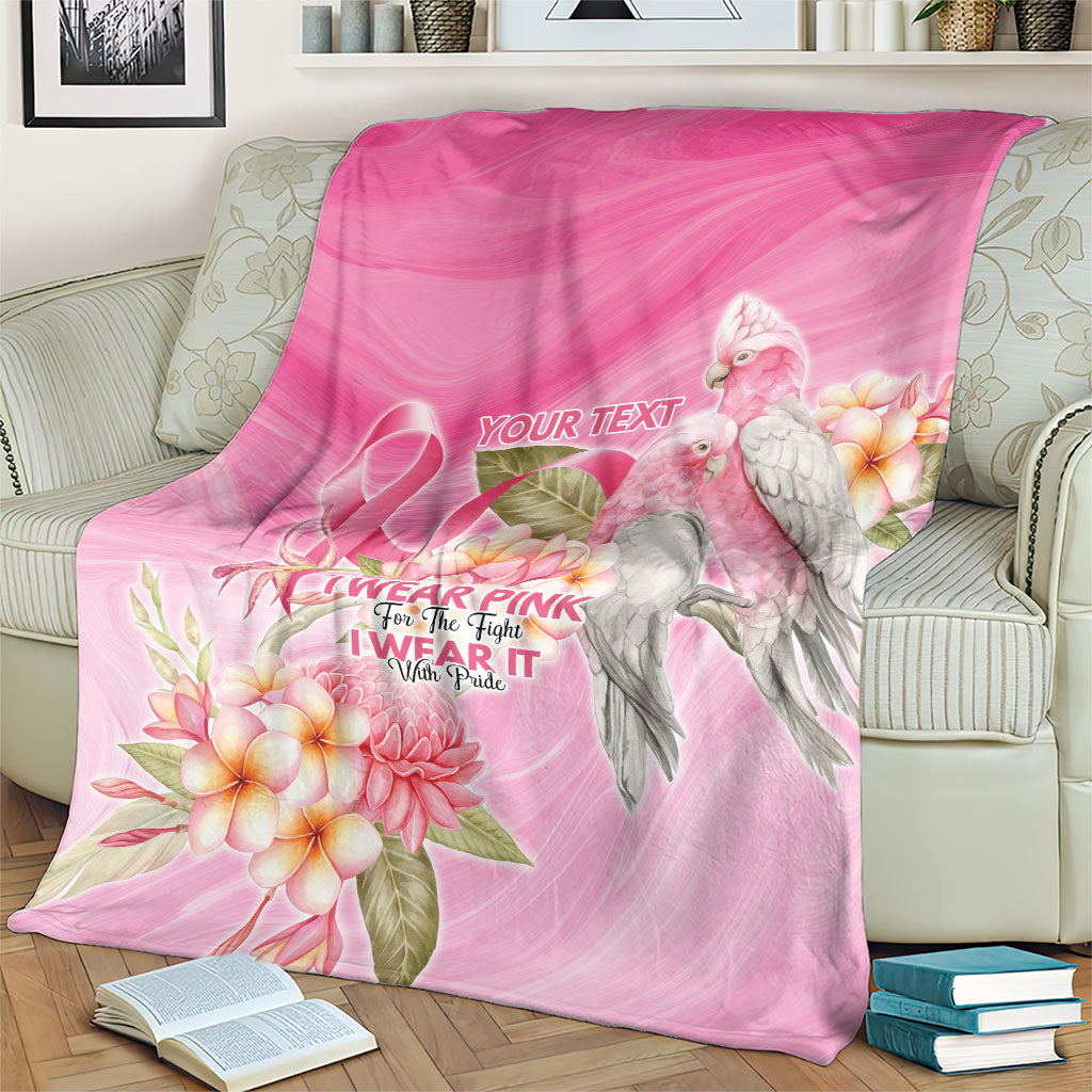 Personalised I Wear Pink For The Fight Blanket Australian Breast Cancer Support Spirit