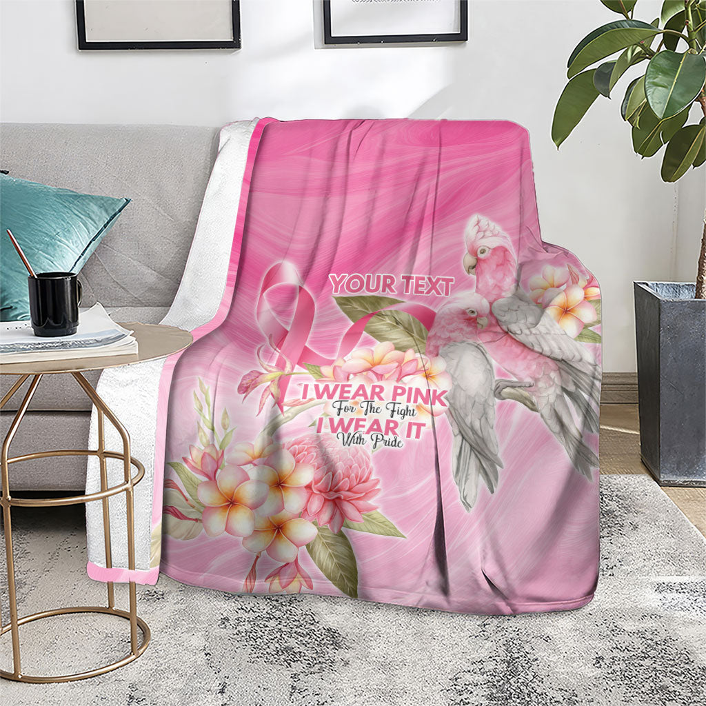 Personalised I Wear Pink For The Fight Blanket Australian Breast Cancer Support Spirit