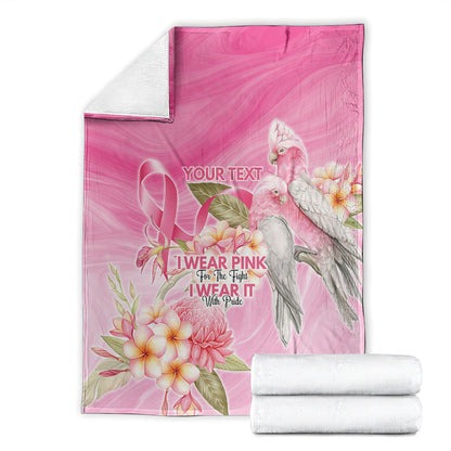 Personalised I Wear Pink For The Fight Blanket Australian Breast Cancer Support Spirit