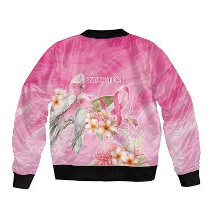 Personalised I Wear Pink For The Fight Bomber Jacket Australian Breast Cancer Support Spirit