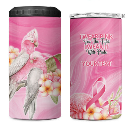 Personalised I Wear Pink For The Fight 4 in 1 Can Cooler Tumbler Australian Breast Cancer Support Spirit