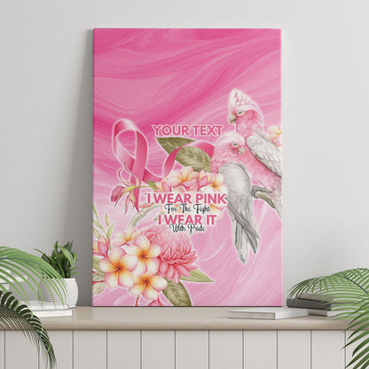 Personalised I Wear Pink For The Fight Canvas Wall Art Australian Breast Cancer Support Spirit