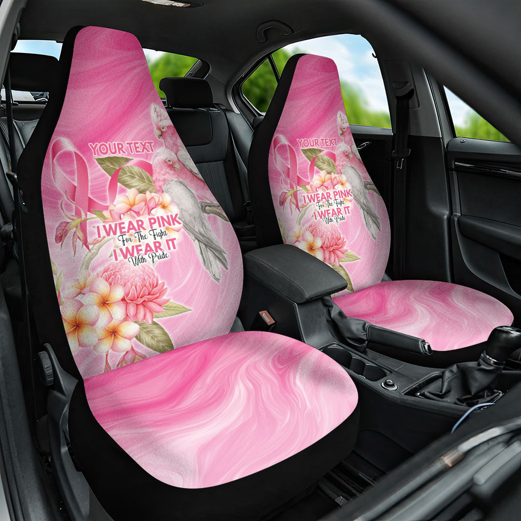 Personalised I Wear Pink For The Fight Car Seat Cover Australian Breast Cancer Support Spirit
