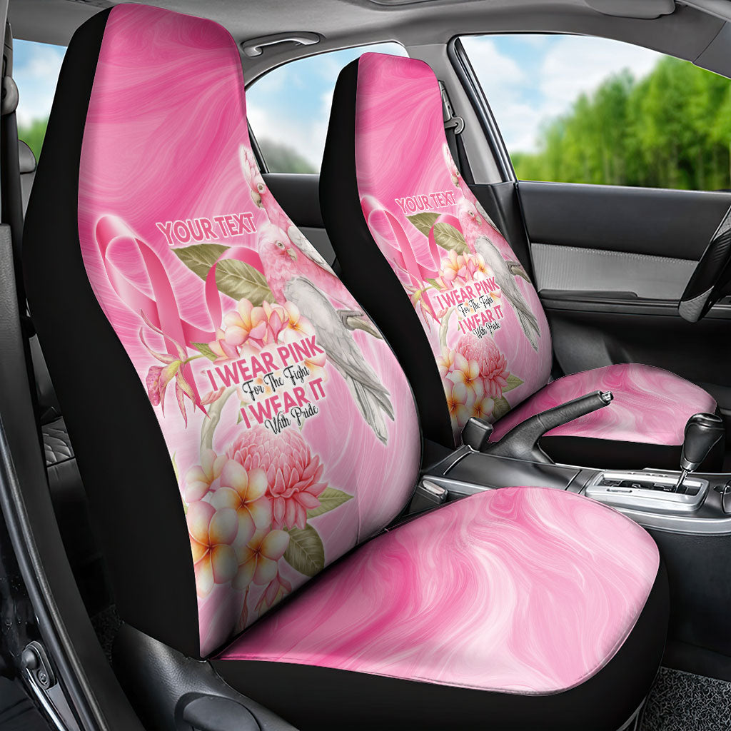 Personalised I Wear Pink For The Fight Car Seat Cover Australian Breast Cancer Support Spirit