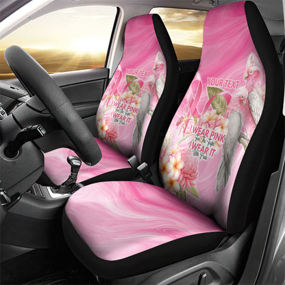 Personalised I Wear Pink For The Fight Car Seat Cover Australian Breast Cancer Support Spirit