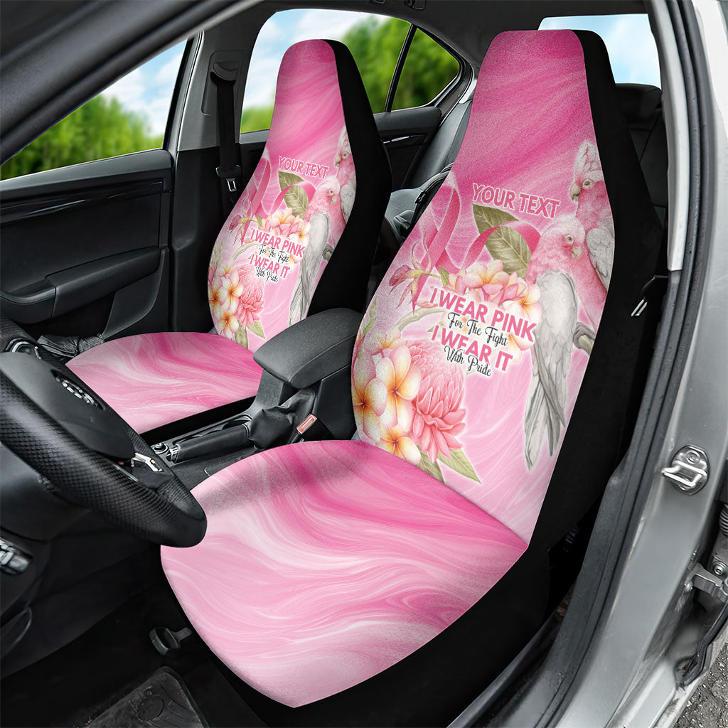 Personalised I Wear Pink For The Fight Car Seat Cover Australian Breast Cancer Support Spirit