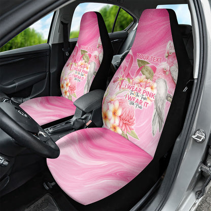 Personalised I Wear Pink For The Fight Car Seat Cover Australian Breast Cancer Support Spirit