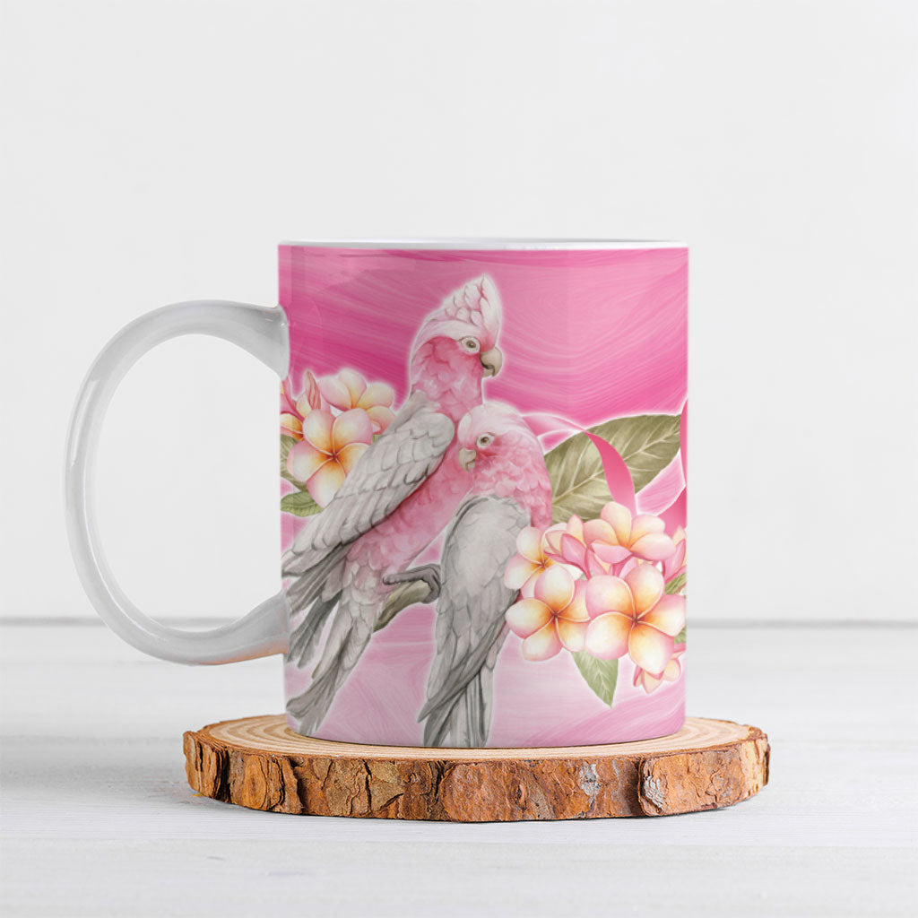Personalised I Wear Pink For The Fight Ceramic Mug Australian Breast Cancer Support Spirit