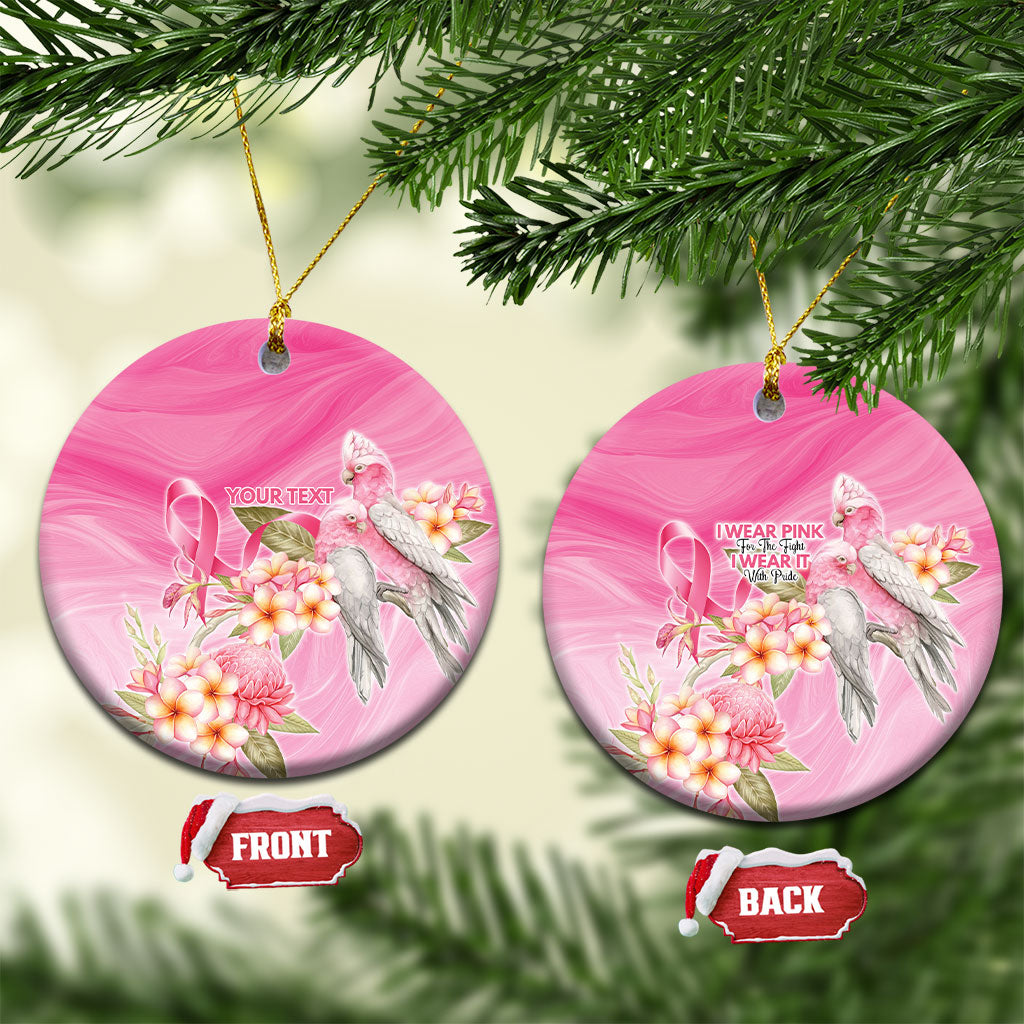 Personalised I Wear Pink For The Fight Ceramic Ornament Australian Breast Cancer Support Spirit