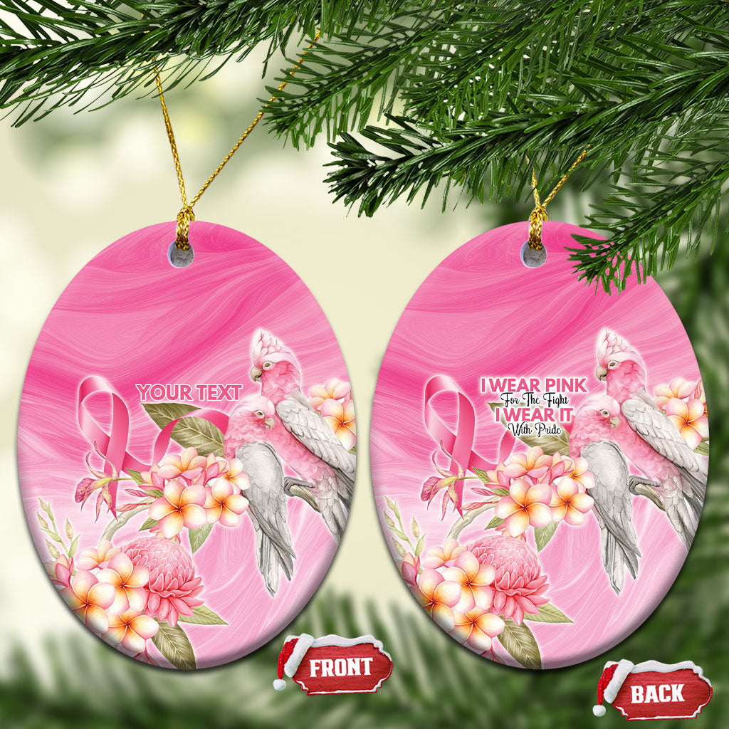 Personalised I Wear Pink For The Fight Ceramic Ornament Australian Breast Cancer Support Spirit