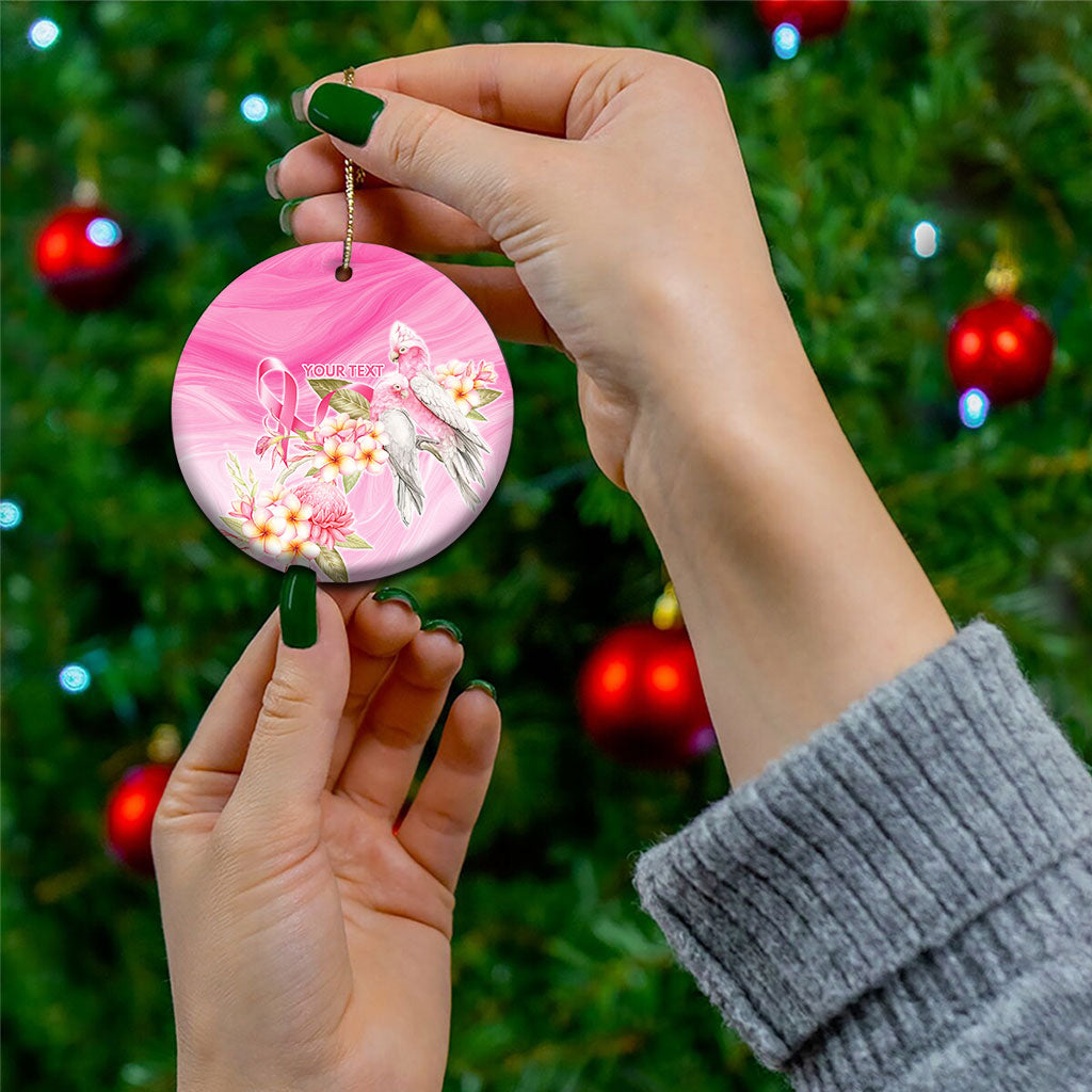 Personalised I Wear Pink For The Fight Ceramic Ornament Australian Breast Cancer Support Spirit