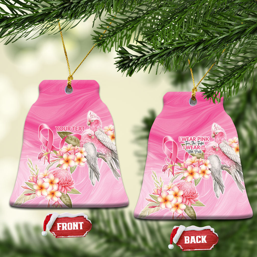 Personalised I Wear Pink For The Fight Ceramic Ornament Australian Breast Cancer Support Spirit