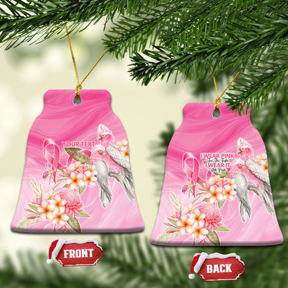 Personalised I Wear Pink For The Fight Ceramic Ornament Australian Breast Cancer Support Spirit