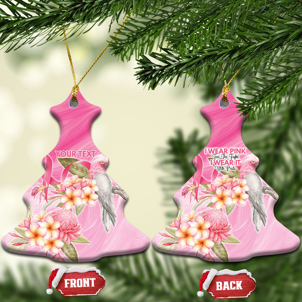Personalised I Wear Pink For The Fight Ceramic Ornament Australian Breast Cancer Support Spirit