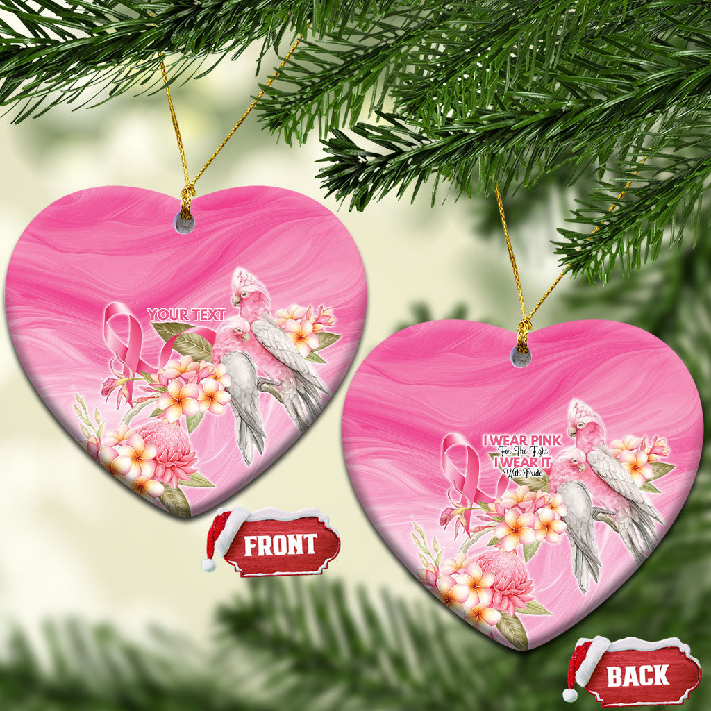 Personalised I Wear Pink For The Fight Ceramic Ornament Australian Breast Cancer Support Spirit