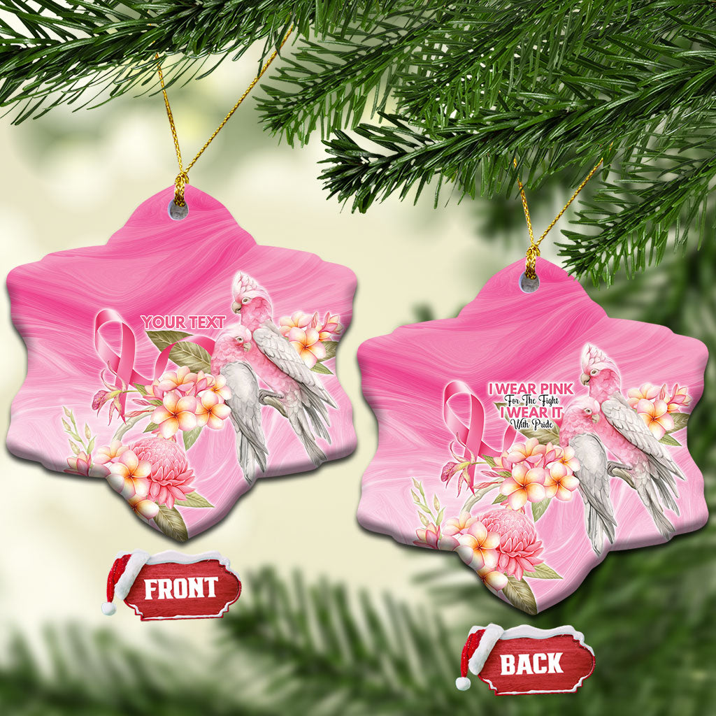 Personalised I Wear Pink For The Fight Ceramic Ornament Australian Breast Cancer Support Spirit