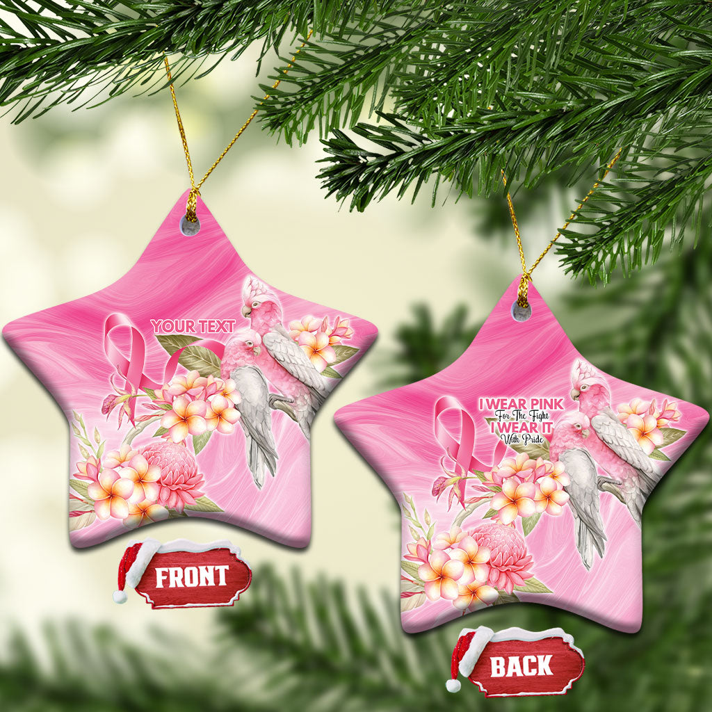 Personalised I Wear Pink For The Fight Ceramic Ornament Australian Breast Cancer Support Spirit