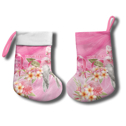 Personalised I Wear Pink For The Fight Christmas Stocking Australian Breast Cancer Support Spirit