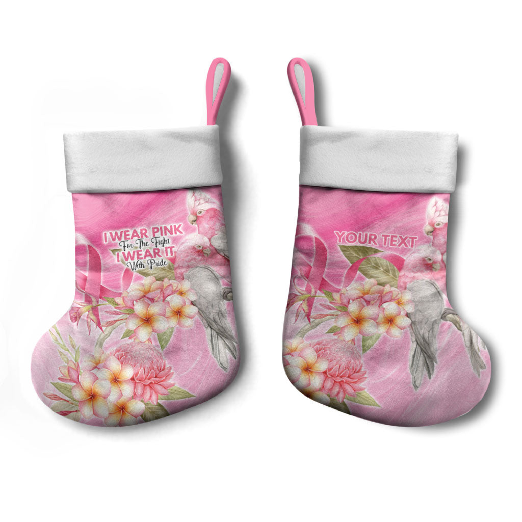 Personalised I Wear Pink For The Fight Christmas Stocking Australian Breast Cancer Support Spirit