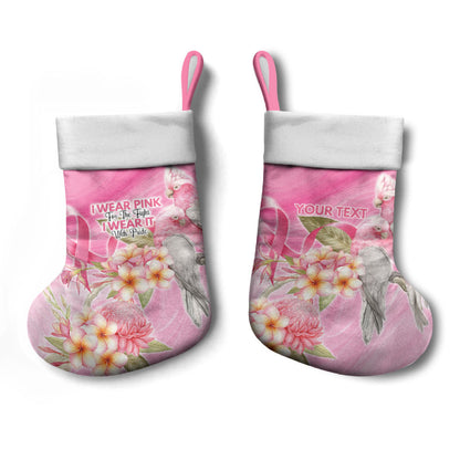 Personalised I Wear Pink For The Fight Christmas Stocking Australian Breast Cancer Support Spirit