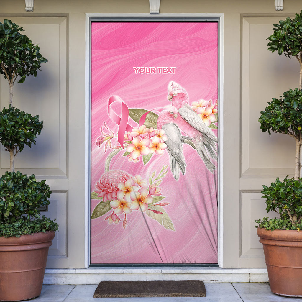 Personalised I Wear Pink For The Fight Door Cover Australian Breast Cancer Support Spirit
