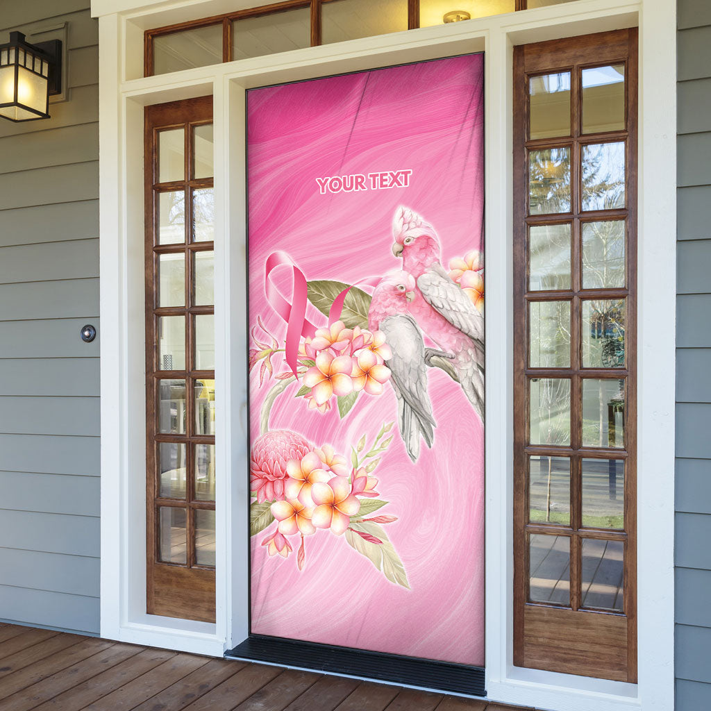 Personalised I Wear Pink For The Fight Door Cover Australian Breast Cancer Support Spirit