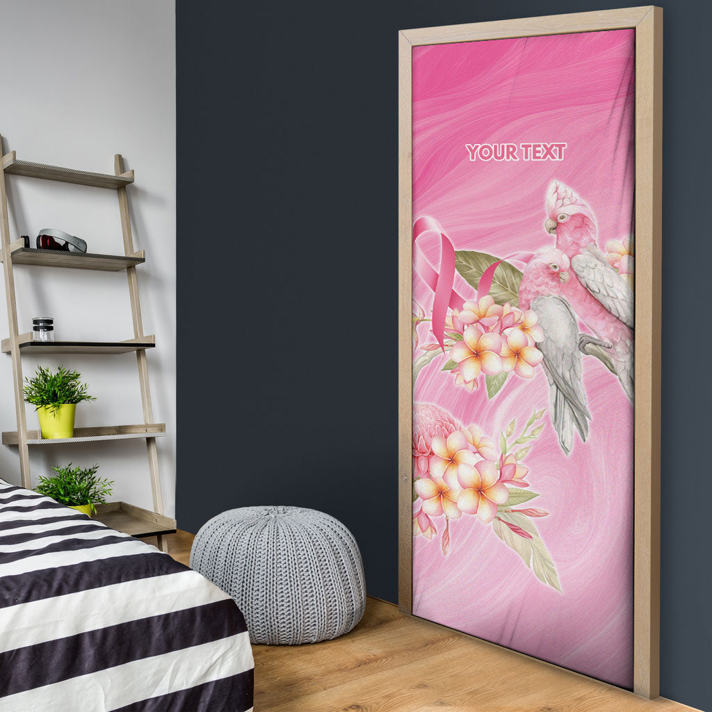 Personalised I Wear Pink For The Fight Door Cover Australian Breast Cancer Support Spirit