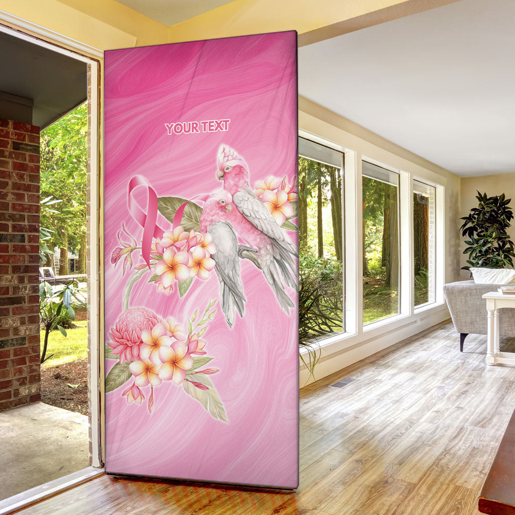 Personalised I Wear Pink For The Fight Door Cover Australian Breast Cancer Support Spirit