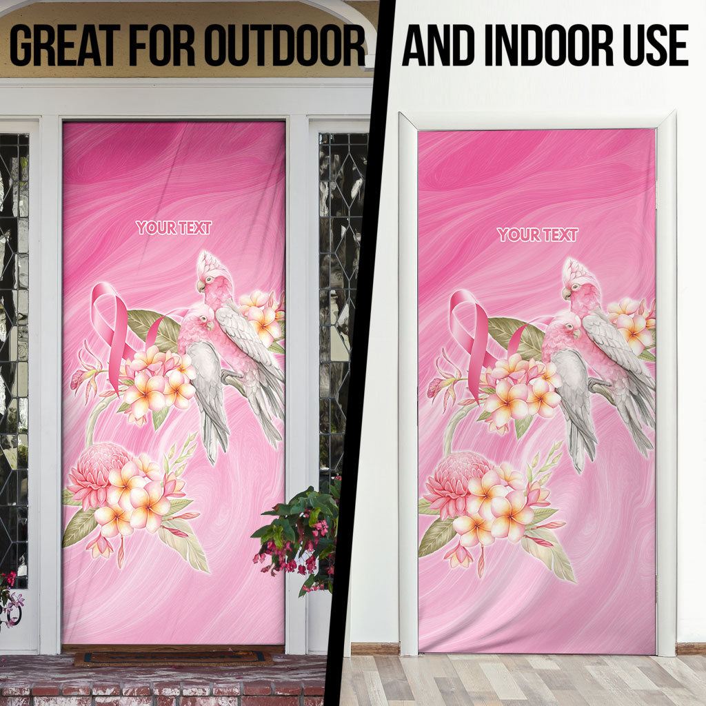Personalised I Wear Pink For The Fight Door Cover Australian Breast Cancer Support Spirit