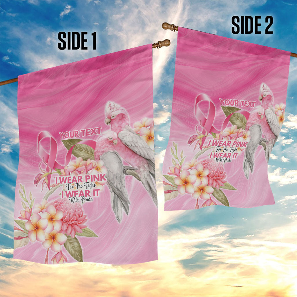 Personalised I Wear Pink For The Fight Garden Flag Australian Breast Cancer Support Spirit