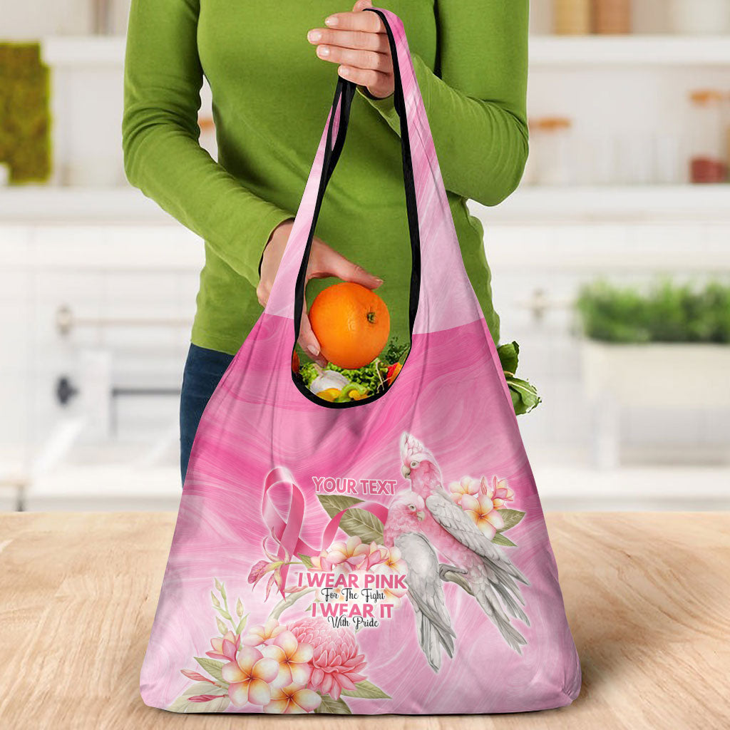 Personalised I Wear Pink For The Fight Grocery Bag Australian Breast Cancer Support Spirit