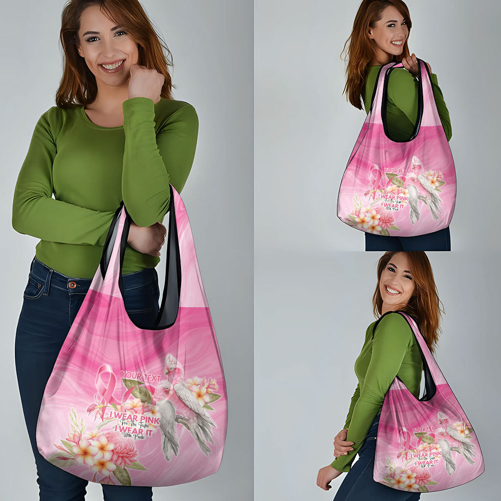 Personalised I Wear Pink For The Fight Grocery Bag Australian Breast Cancer Support Spirit