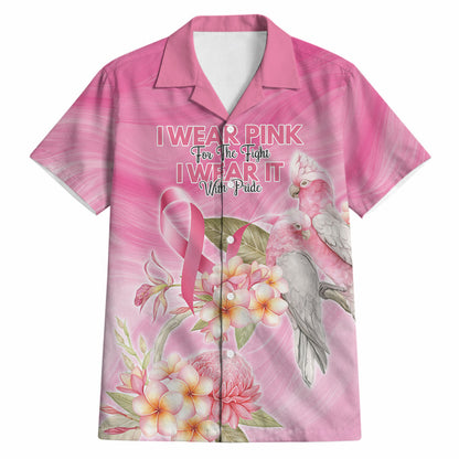 Personalised I Wear Pink For The Fight Hawaiian Shirt Australian Breast Cancer Support Spirit
