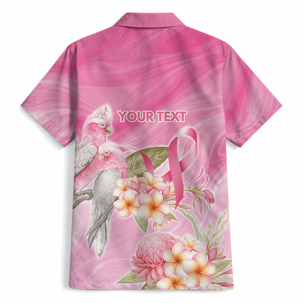 Personalised I Wear Pink For The Fight Hawaiian Shirt Australian Breast Cancer Support Spirit