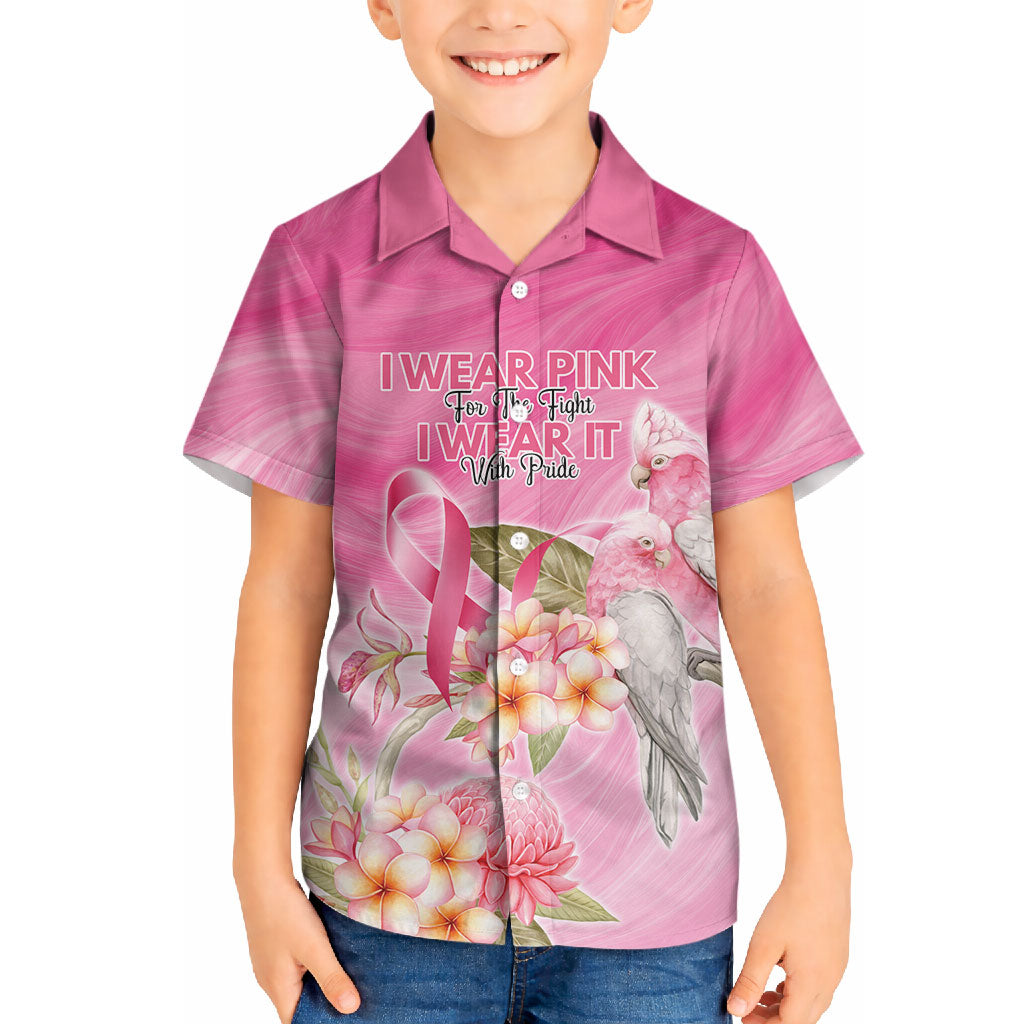 Personalised I Wear Pink For The Fight Hawaiian Shirt Australian Breast Cancer Support Spirit