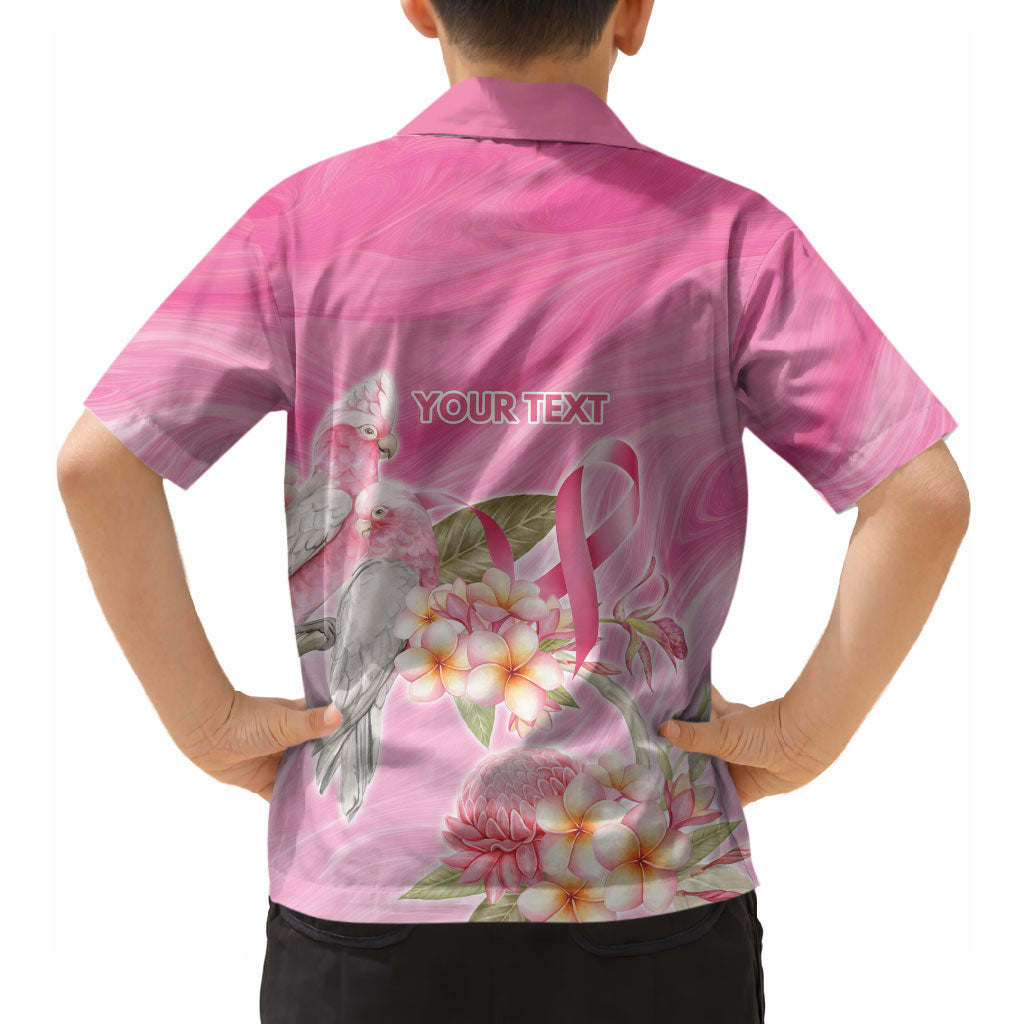 Personalised I Wear Pink For The Fight Hawaiian Shirt Australian Breast Cancer Support Spirit