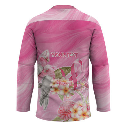 Personalised I Wear Pink For The Fight Hockey Jersey Australian Breast Cancer Support Spirit