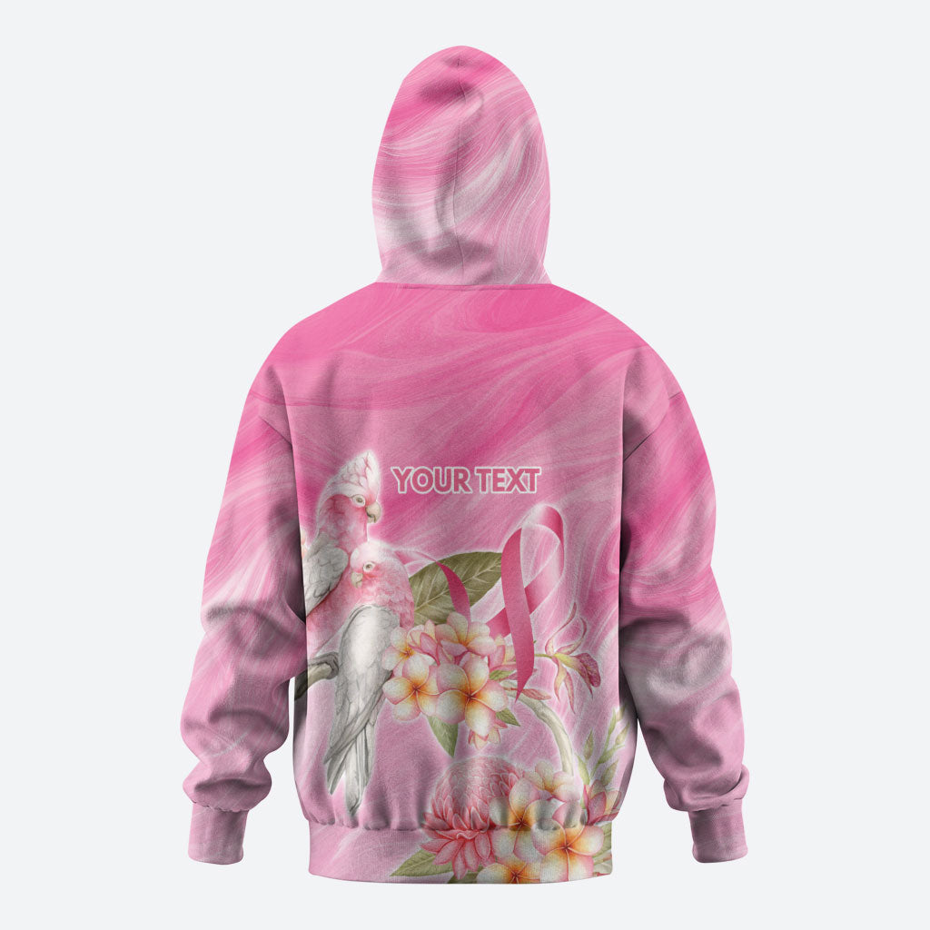 Personalised I Wear Pink For The Fight Hoodie Australian Breast Cancer Support Spirit