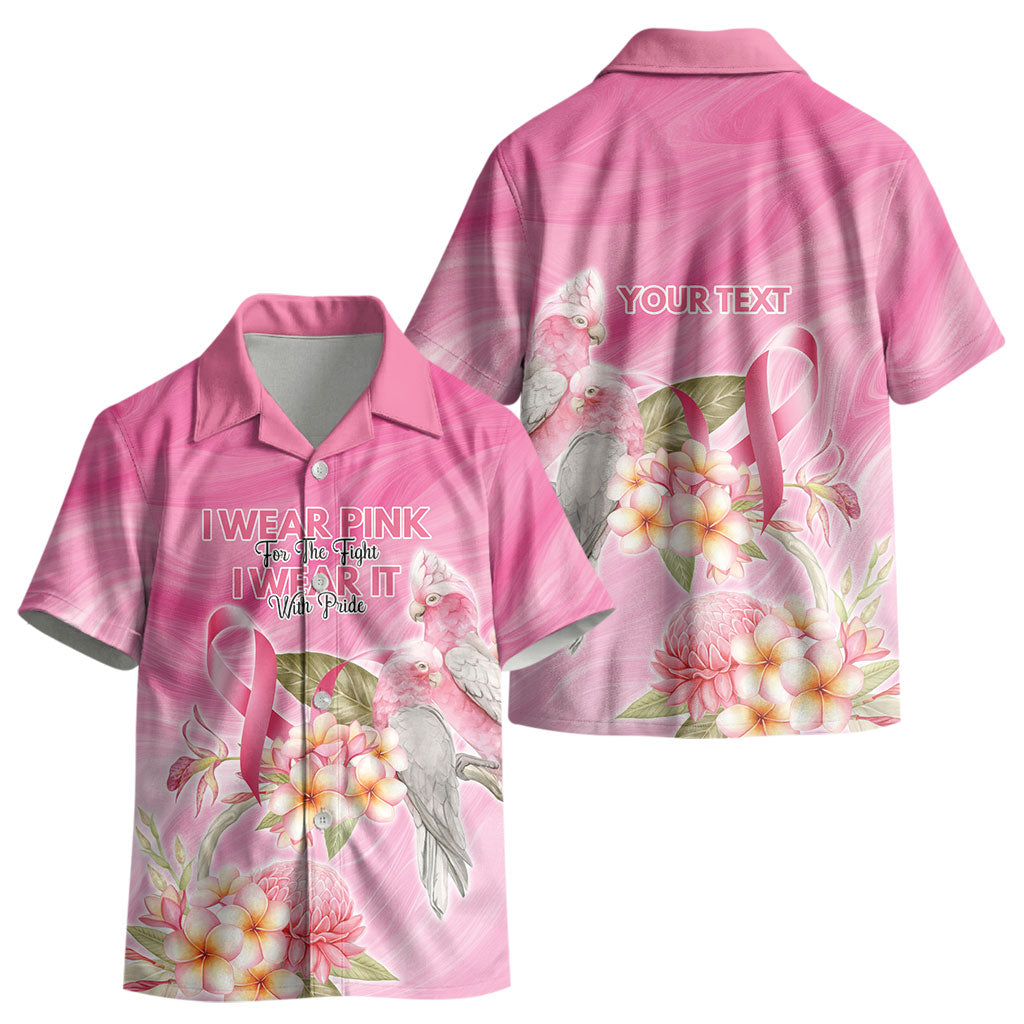Personalised I Wear Pink For The Fight Kid Hawaiian Shirt Australian Breast Cancer Support Spirit